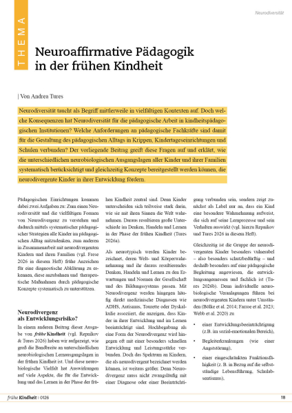 Neurodiversität in der frühen Kindheit